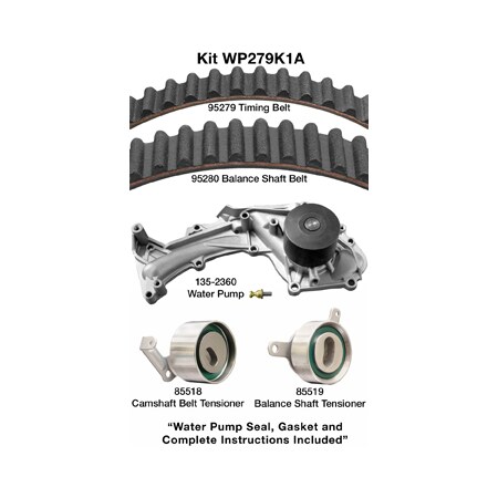 Dayco 96-04 Acura 3.5L Water Pump Kit, Wp279K1A WP279K1A